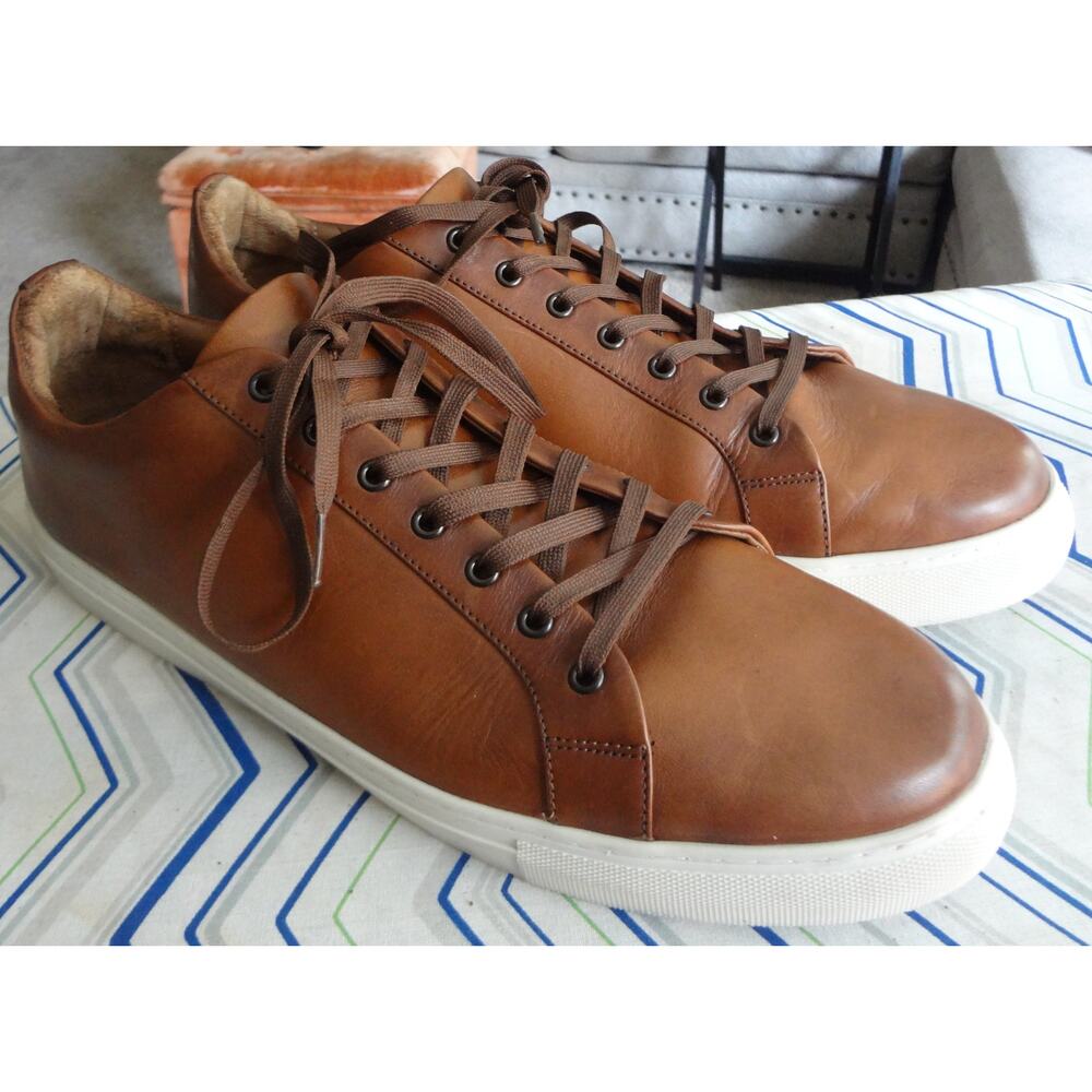 Thursday Premier Tan Brown Leather Sneakers Trainers Mens 15 W Wide Low Top - Picture 3 of 8